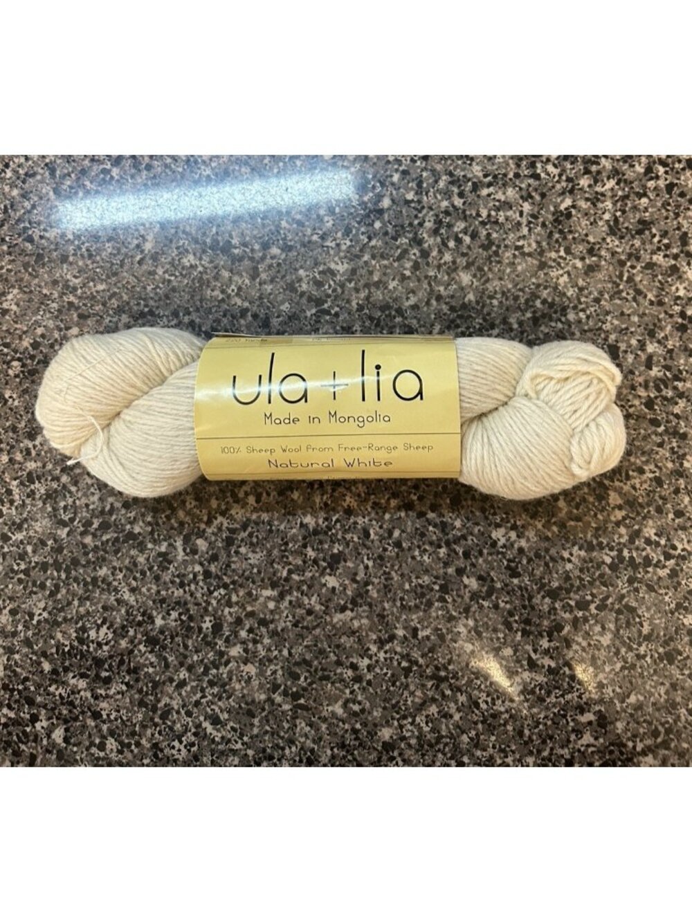 Ula + Lia 100% Sheep Wool Free-Range Natural White 220yds DK weight 100g